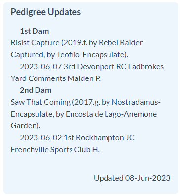 catalog pedigree update